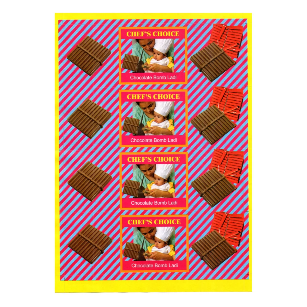 Diwali Crackers Chef's Choice Chocolate Bomb Ladi Sticker Sheet - 1