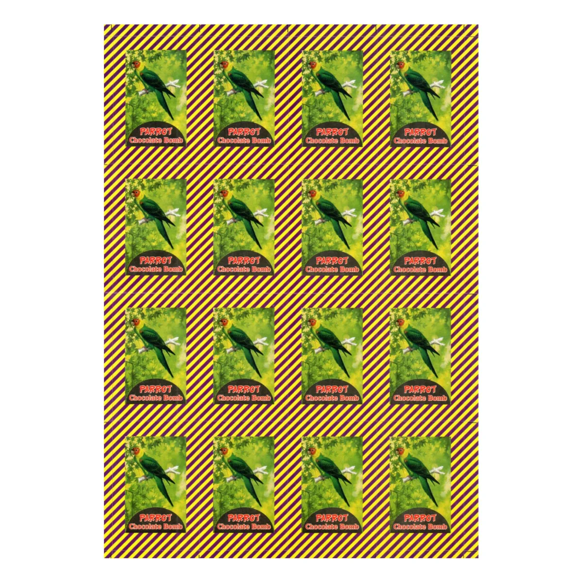 Diwali Crackers Parrot Chocolate Bomb Sticker Sheet - 1