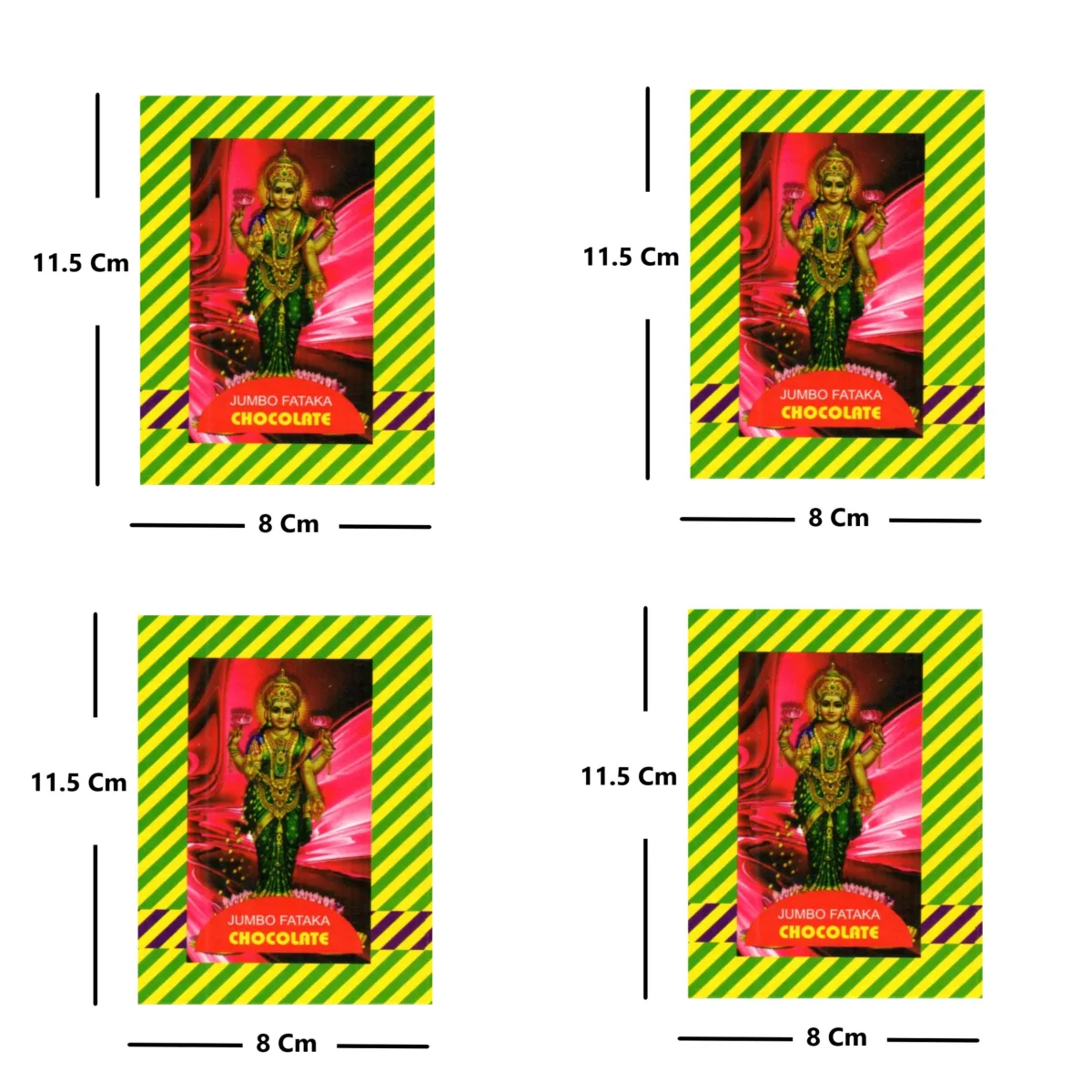 Diwali Crackers Jumbo Fataka Chocolate Sticker Sheet - 3