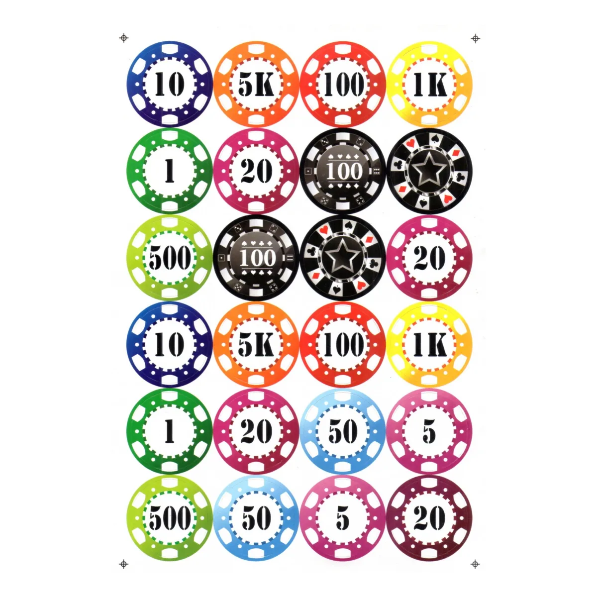 Pokers Coin Chocolate Sticker Sheet - 1