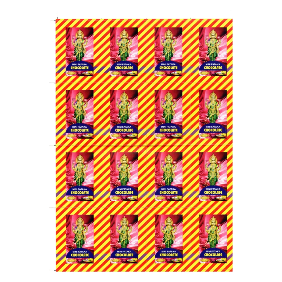 Diwali Crackers Mini Fataka Chocolate Sticker Sheet - 1
