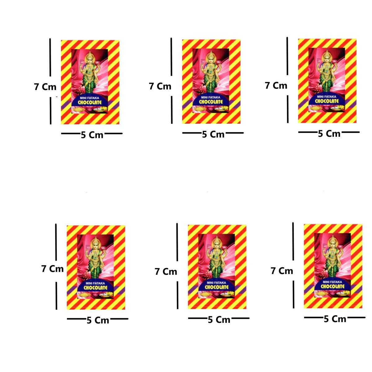 Diwali Crackers Mini Fataka Chocolate Sticker Sheet - 2
