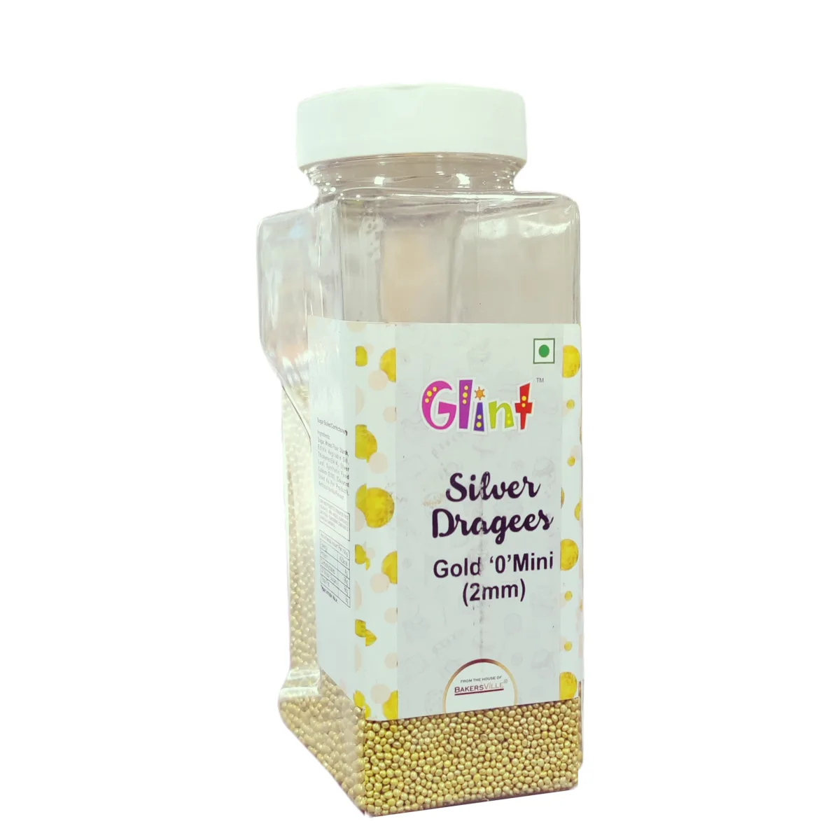 Glint Silver Dragees  500Gm Gold '0' Mini 2Mm - 1