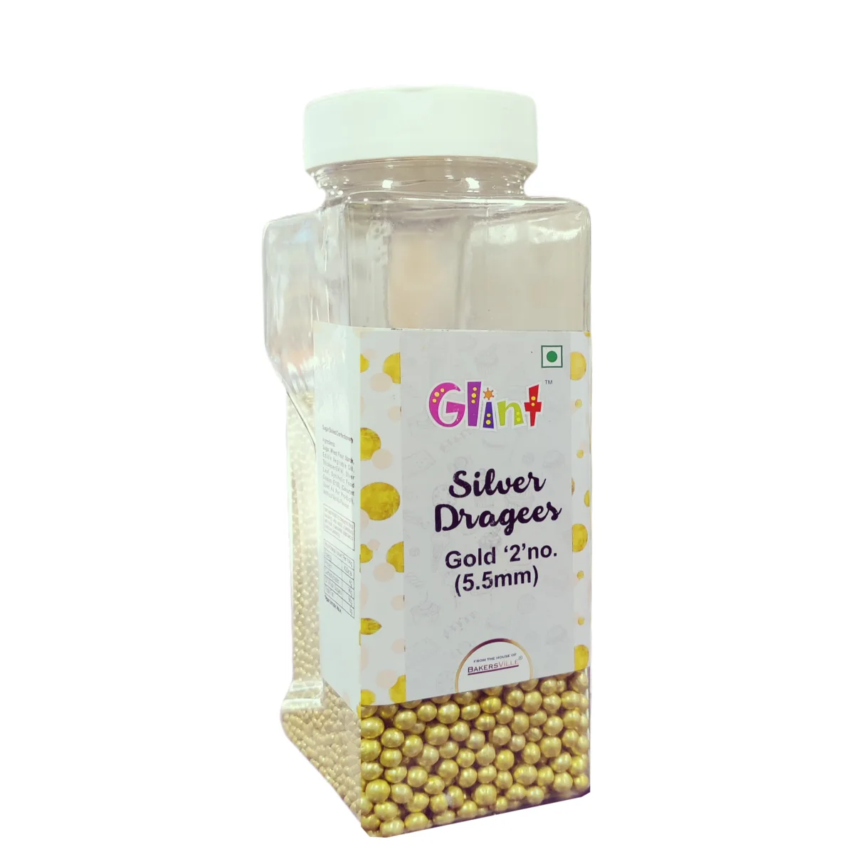 Glint Silver Dragees  500Gm Gold '2' No 5.5Mm - 1