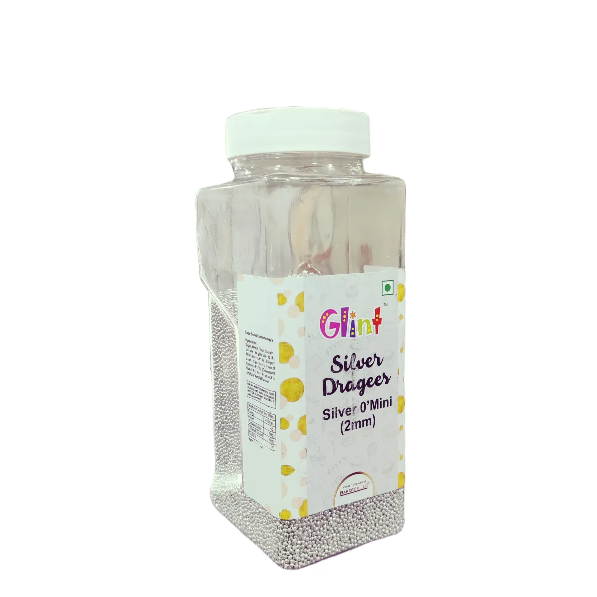 Glint Silver Dragees  500Gm Silver '0' Mini 2Mm - 1
