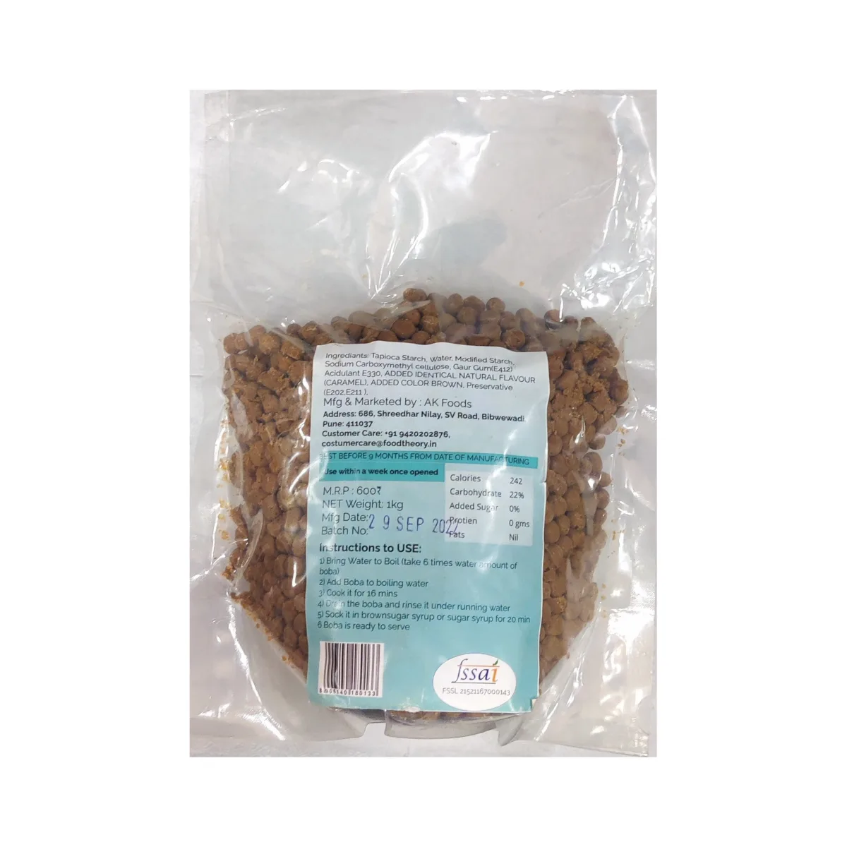 Snow Cafe Tapioca Boba Pearls 1kg Caramel - 2