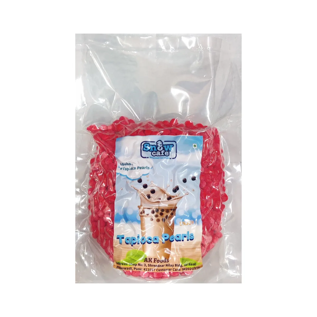 Snow Cafe Tapioca Boba Pearls 1kg Strawberry - 1