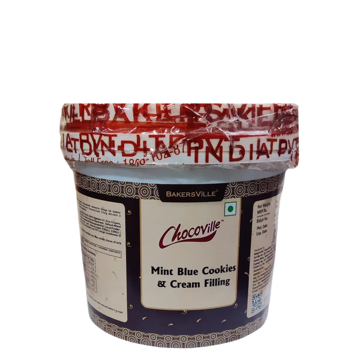 Chocoville Mint Blue Cookies and Cream Filling, 1Kg - 1