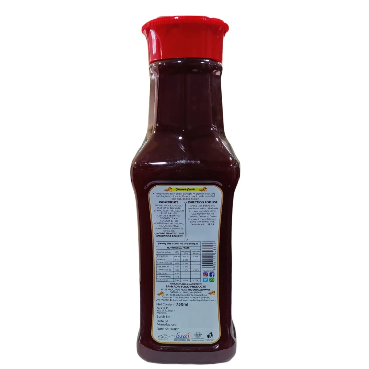 Frujoy Chickoo Crush 750ml - 2
