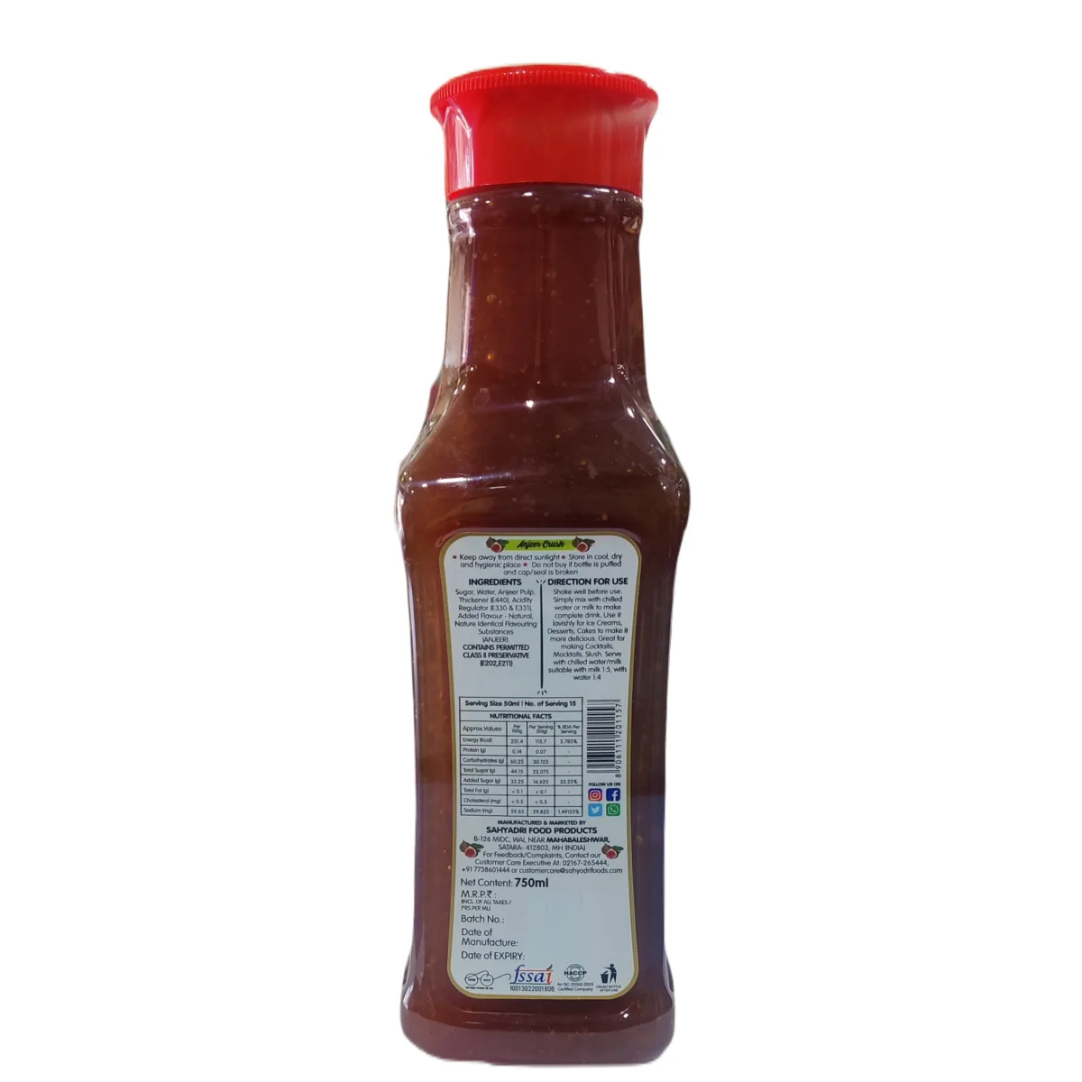 Frujoy Anjeer Crush 750ml - 2