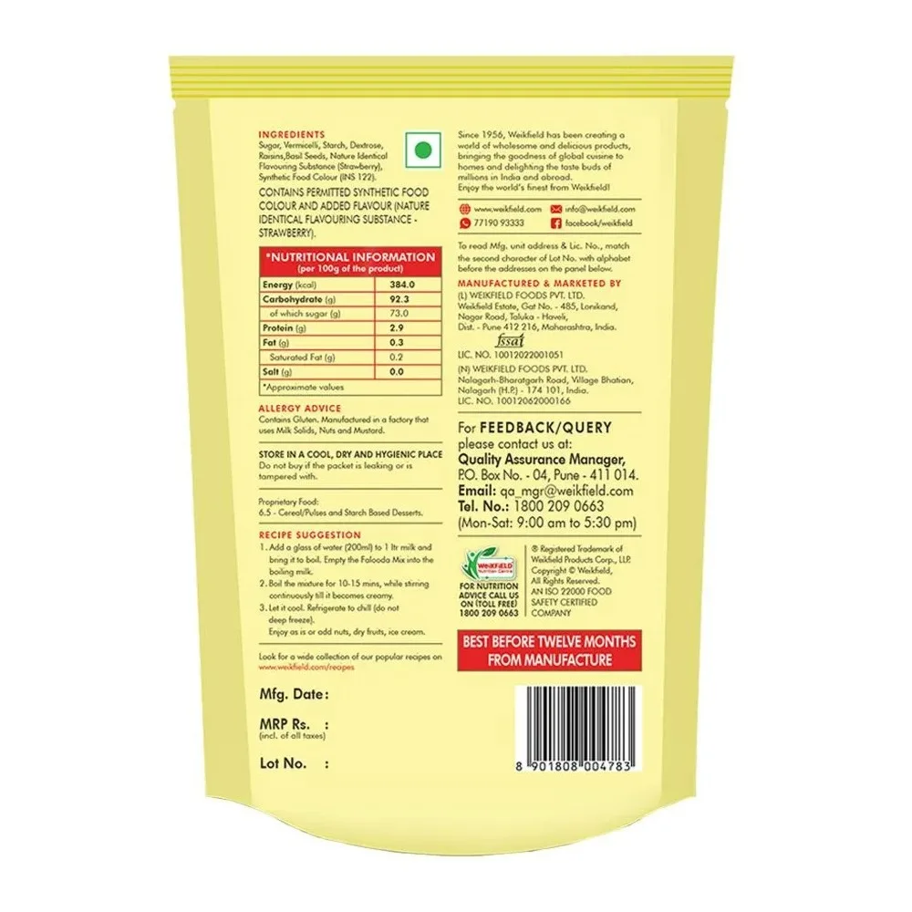 Weikfield Falooda Mix 200gm Strawberry - 2