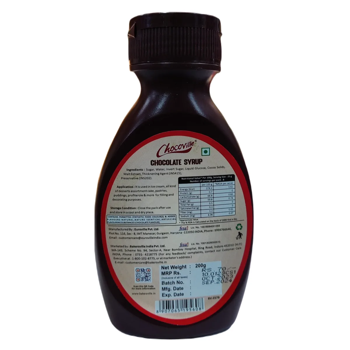 Chocoville Chocolate Syrup 200gm - 3