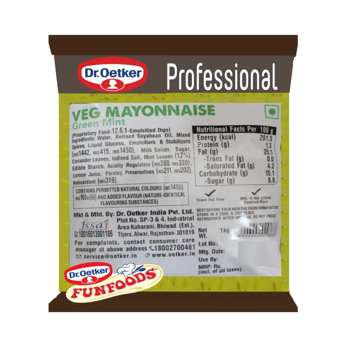 Veg Mayonnaise Green Mint 1kg - 2