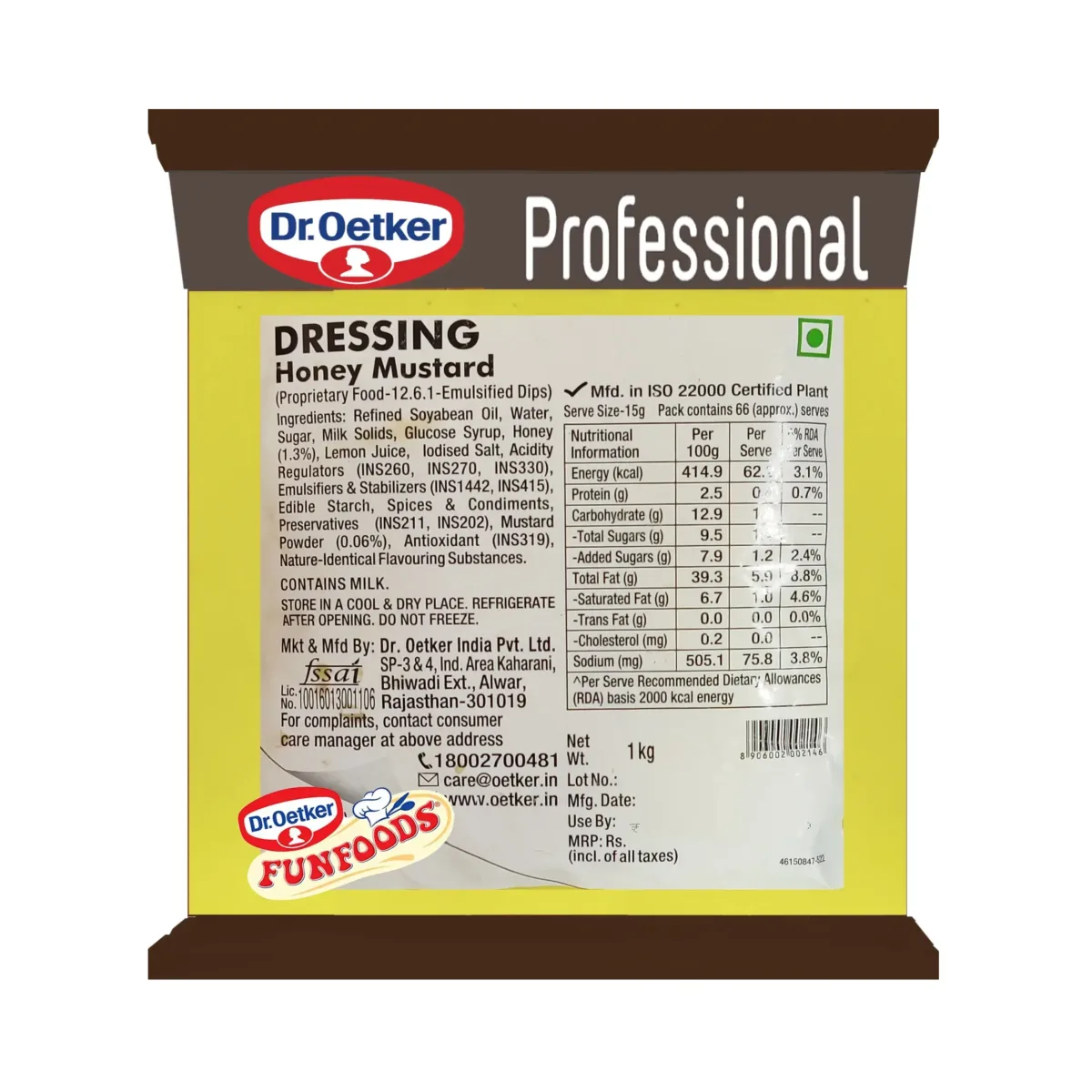 Dr. Oetker Professional Dressing Honey Mustard 1Kg - 1