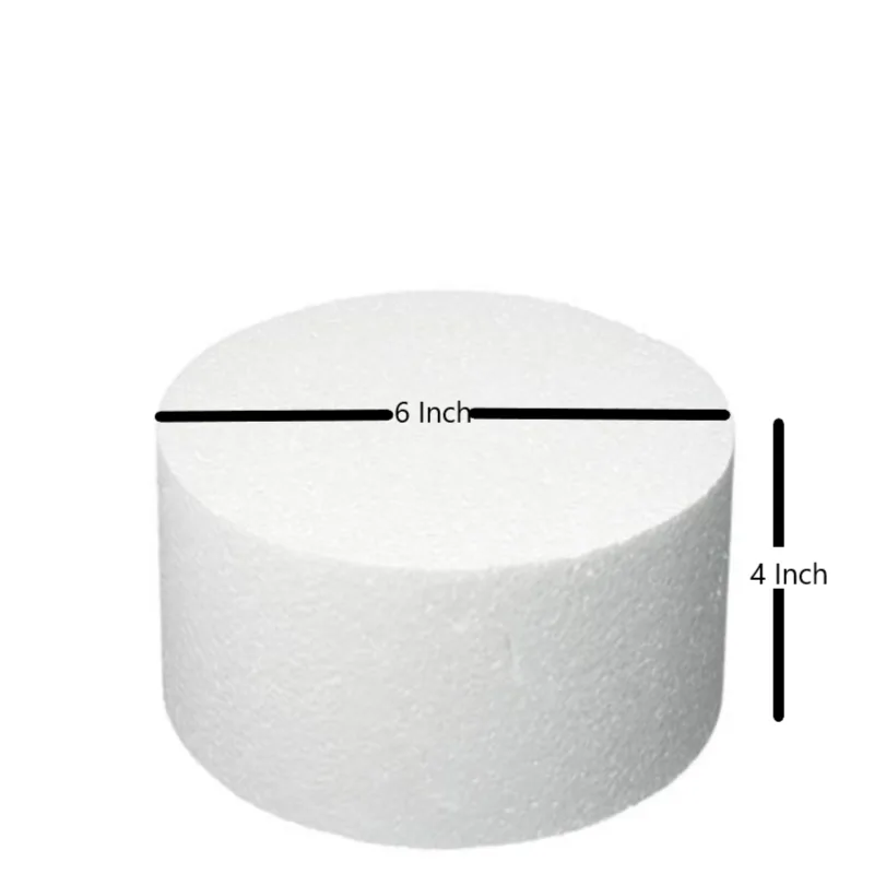 Thermocol Round shape Dummy Cake  6 Inches - 1