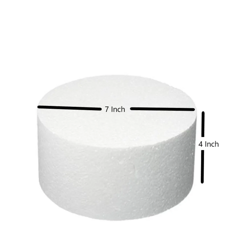 Thermocol Round shape Dummy Cake  7 Inches - 1