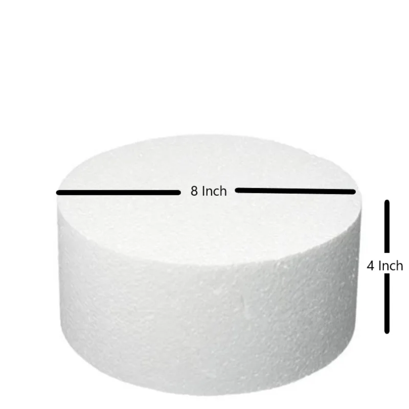 Thermocol Round shape Dummy Cake  8 Inches - 1