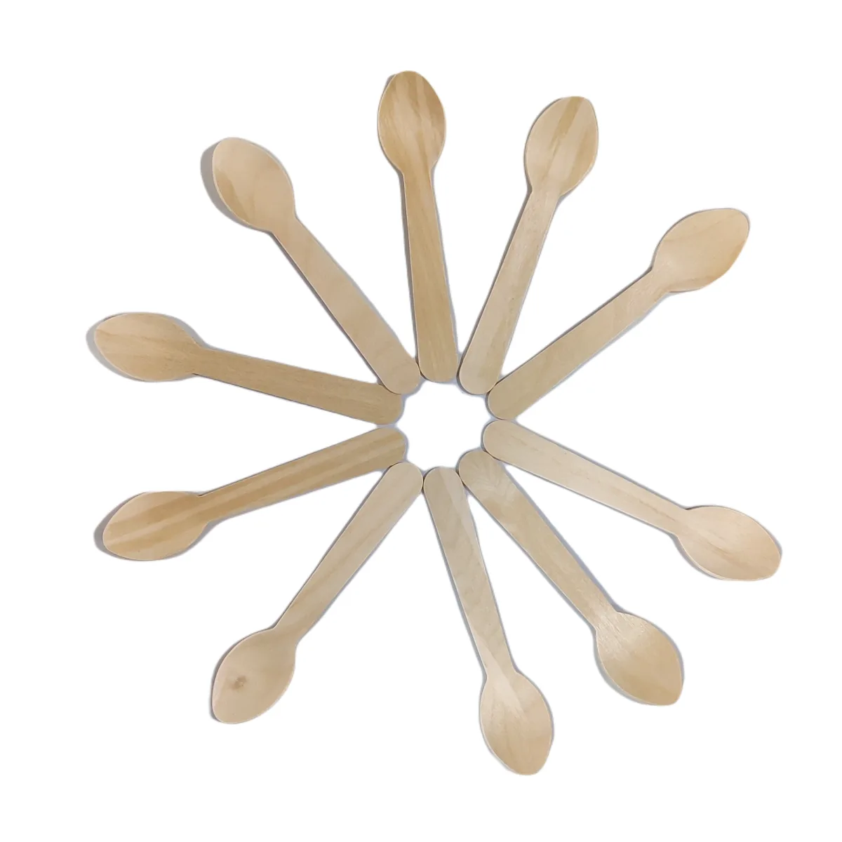 Disposable Wooden Spoon 100Pcs 11 Cm - 1