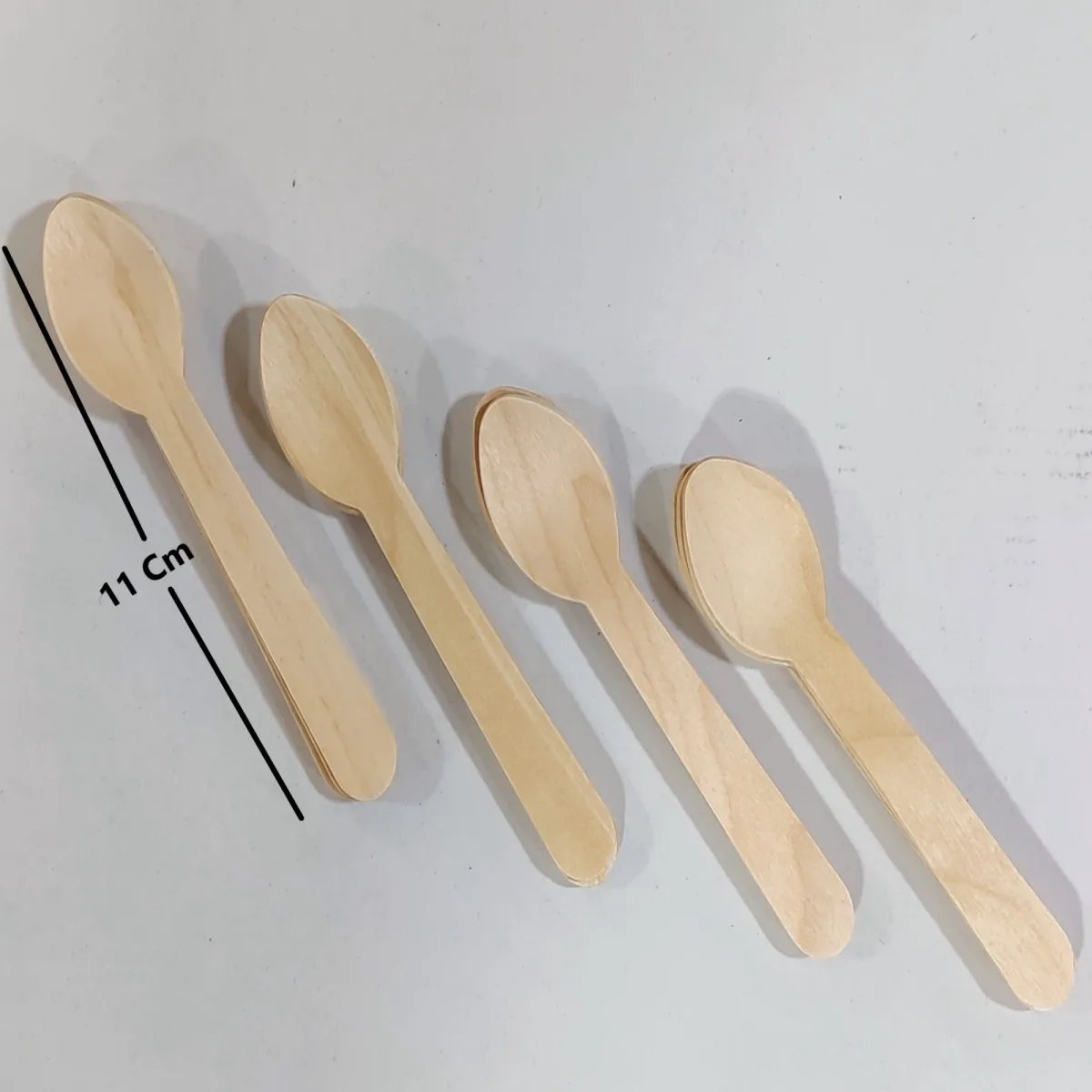 Disposable Wooden Spoon 100Pcs 11 Cm - 2