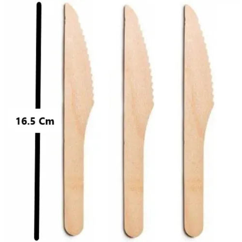 Disposable Wooden Birthday Knife 100Pcs - 2