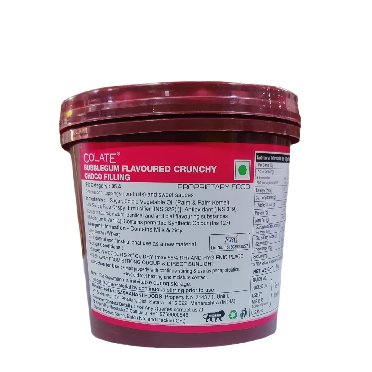 Colate Bubblegum Flavoured Crunchy Choco Filling - 1