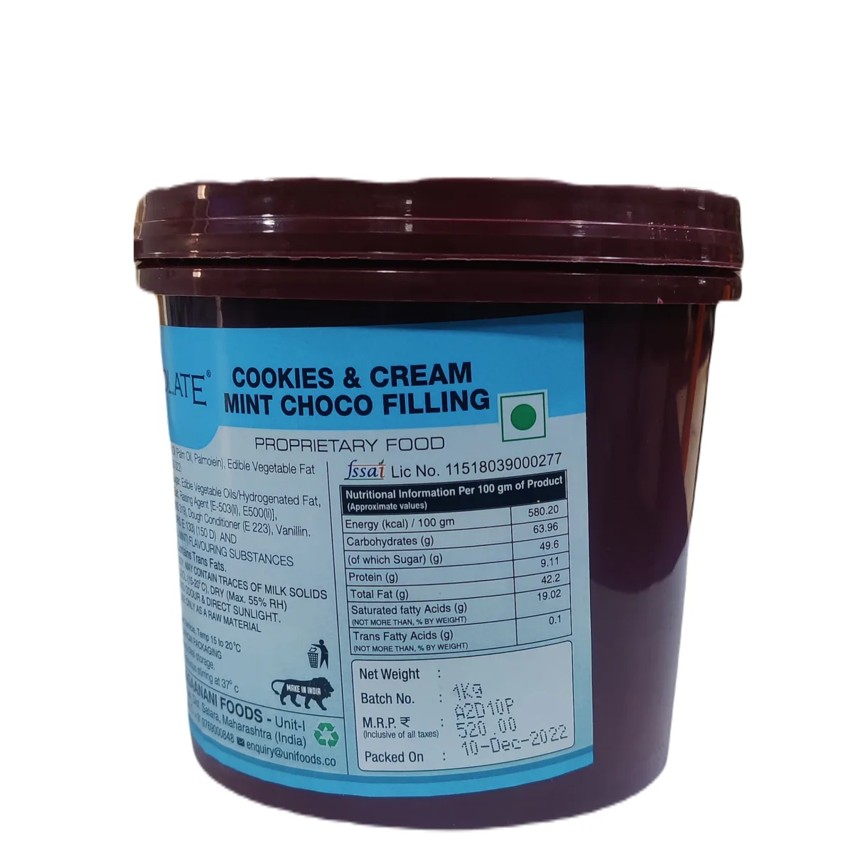 Colate Cookies And Cream Mint Choco Filling - 2