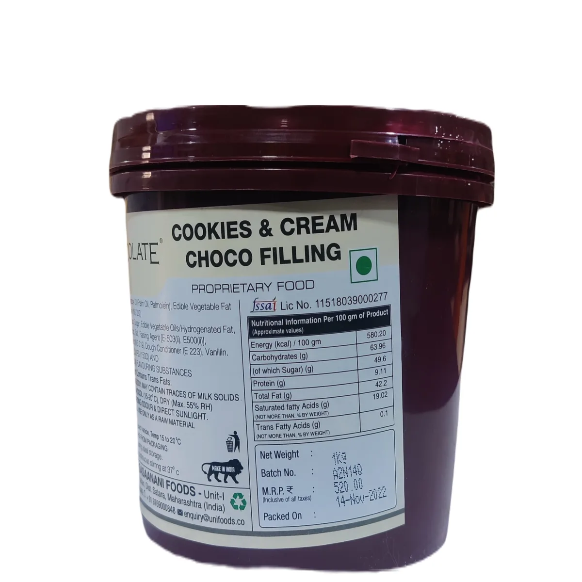 Colate Cookies And Cream Choco Filling - 3