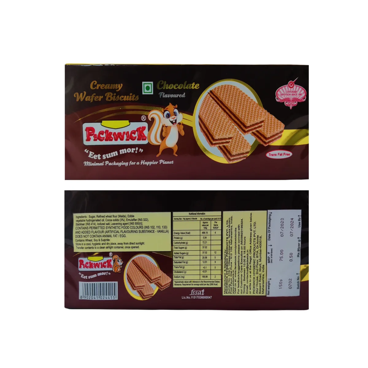 Pickwick Creamy Wafer Biscuits Chocolate - 1