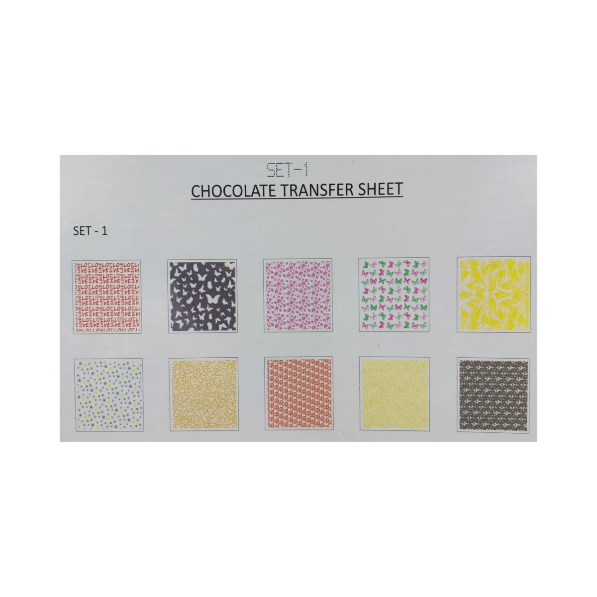 TTM Chocolate Transfer Sheet For Food Decoration Set 1 - 2