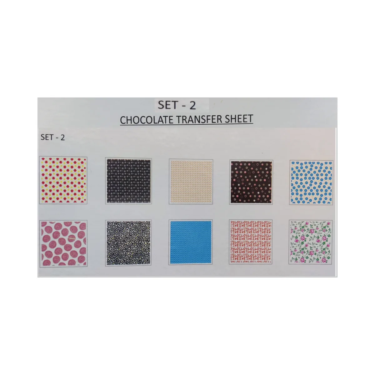 TTM Chocolate Transfer Sheet For Food Decoration Set 2 - 2