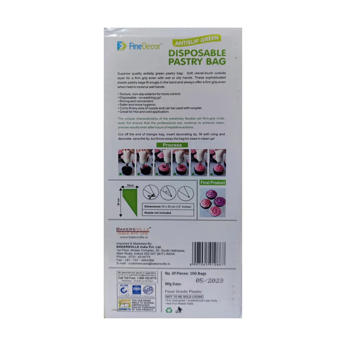 Fine Decor Antislip Green Disposable Pastry Bag  - 3