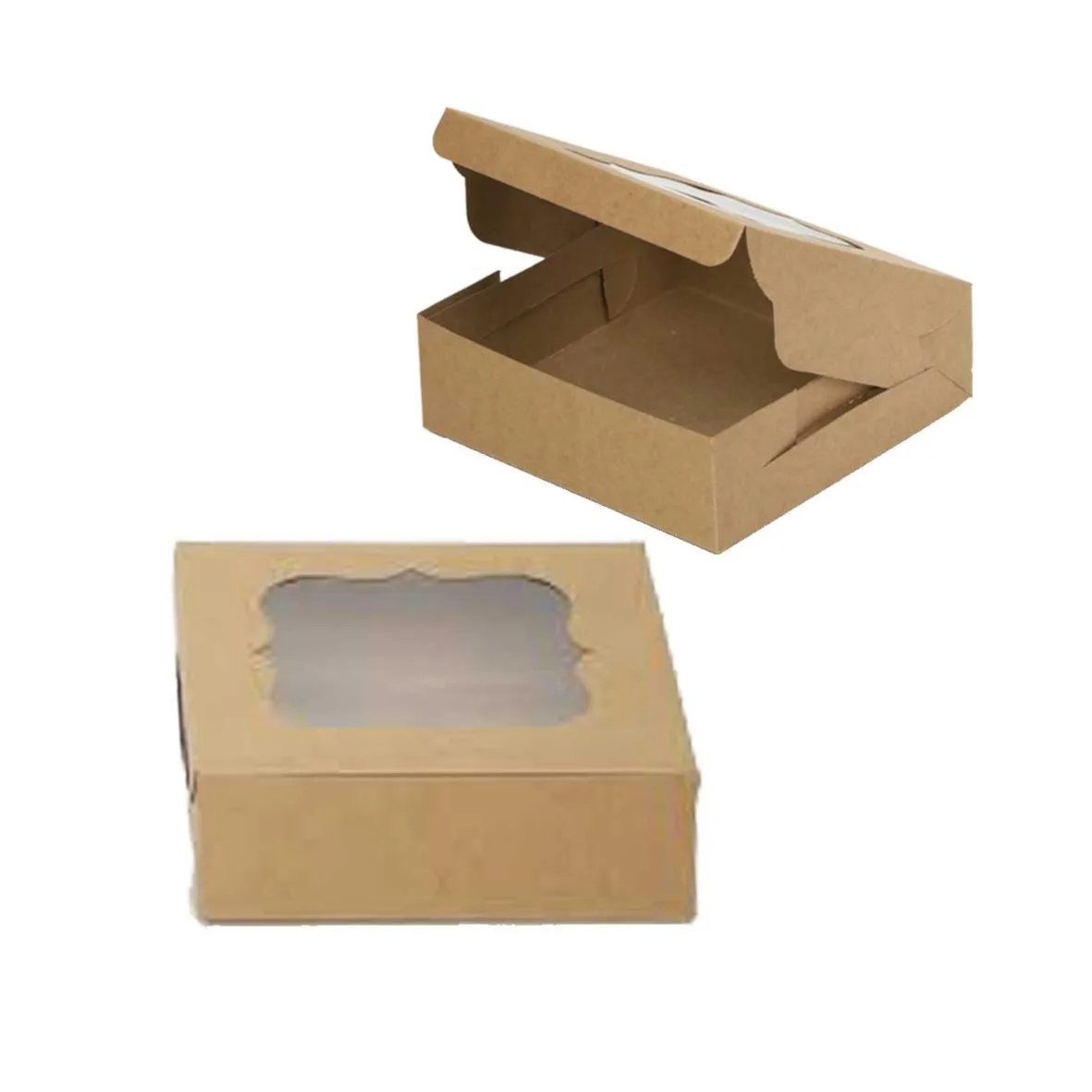 Brown Kraft Brownie Box | Pack Of 10 - 1