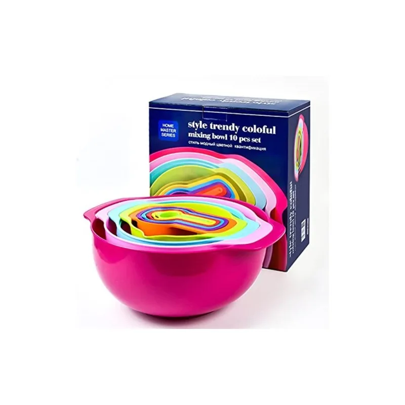 Style Trendy Colorful mixing Bowl 10 Pcs Set - 1