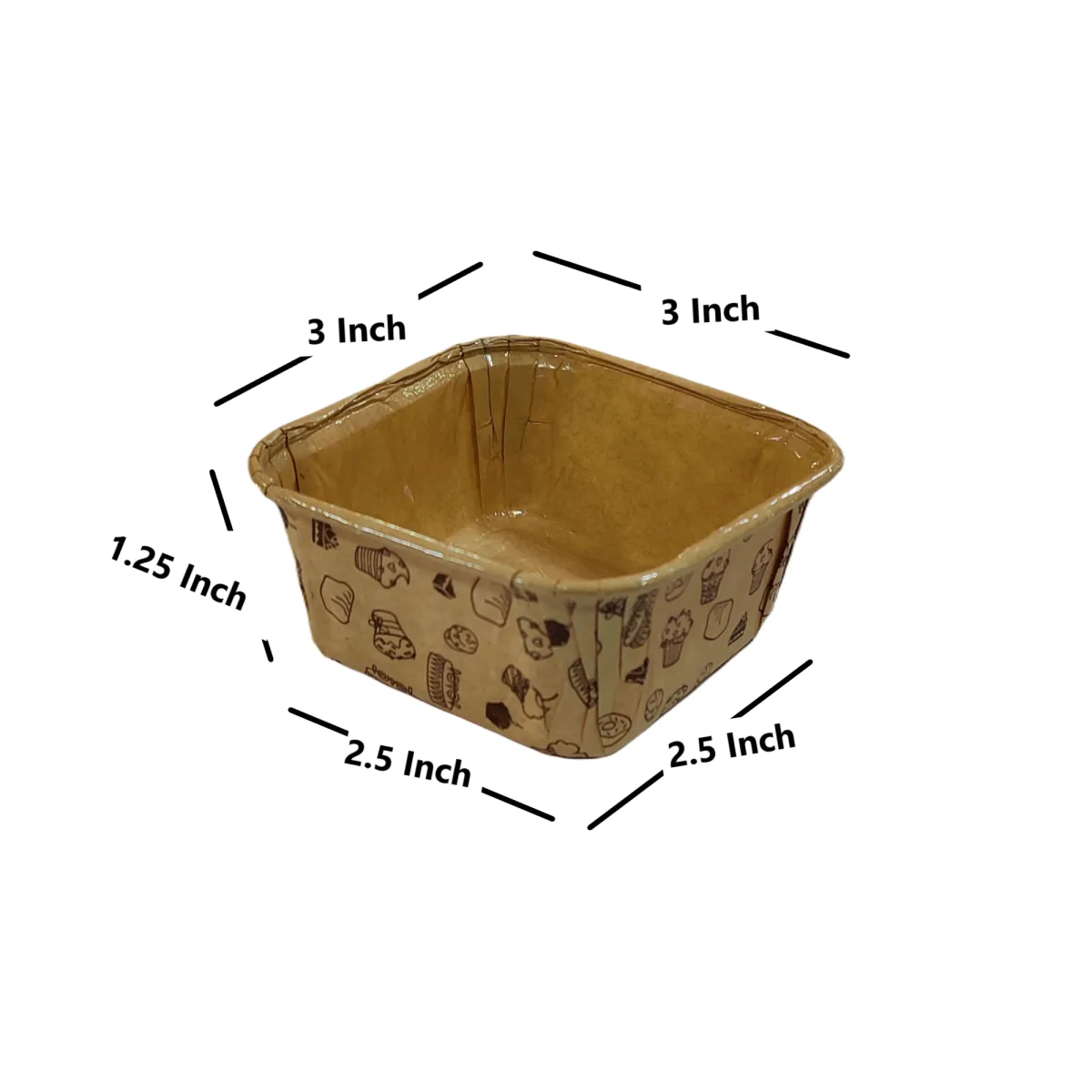 Brownie Baking Paper Cups Squire 3x3 Inch - 2