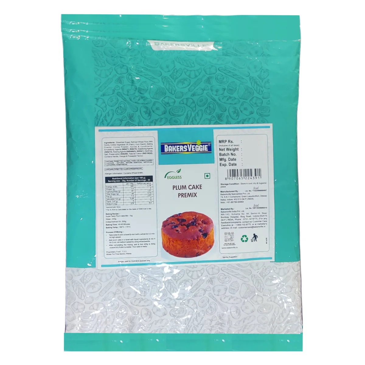 Bakersville Bakersveggie Plum Cake Premix  - 1