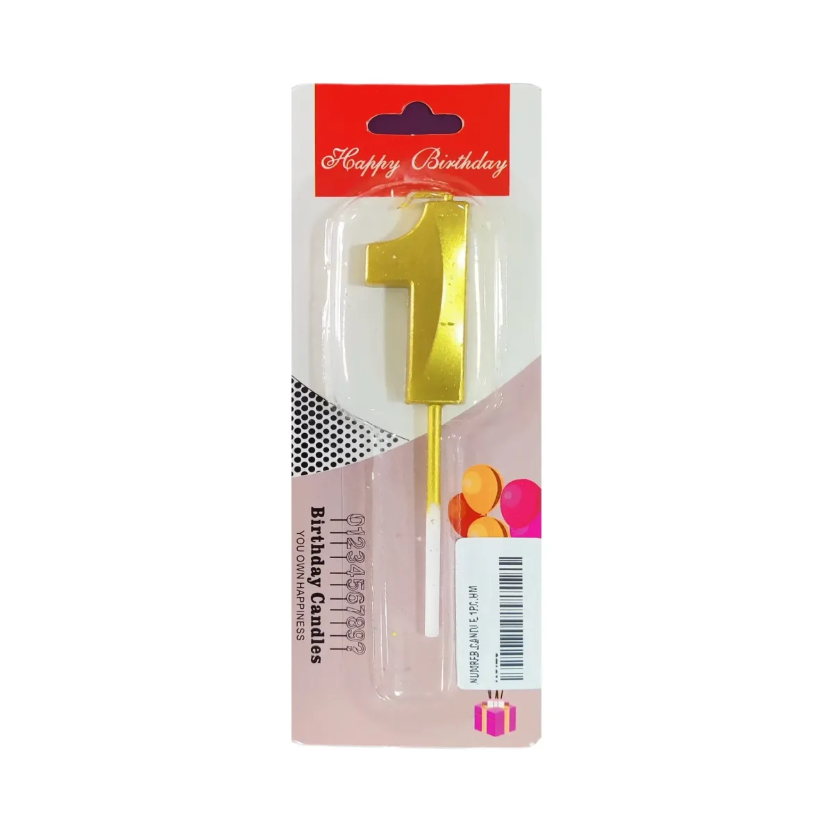 Happy Birthday Numbers Candle Topper 1 - 1