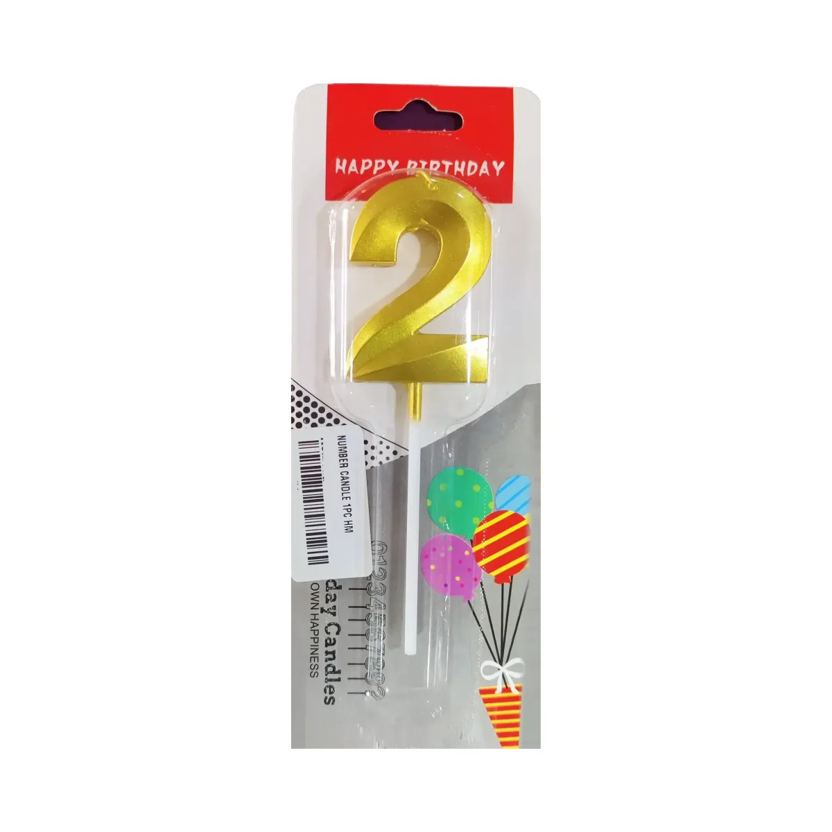 Happy Birthday Numbers Candle Topper 2 - 1