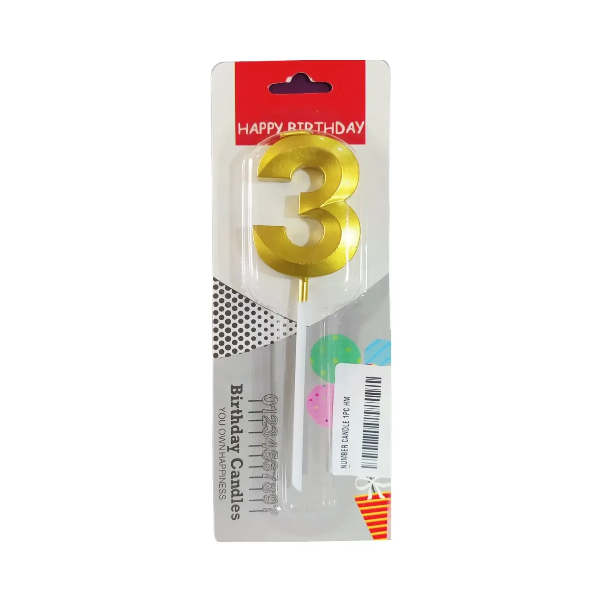 Happy Birthday Numbers Candle Topper 3 - 1