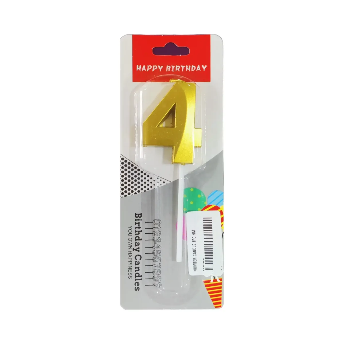 Happy Birthday Numbers Candle Topper 4 - 1
