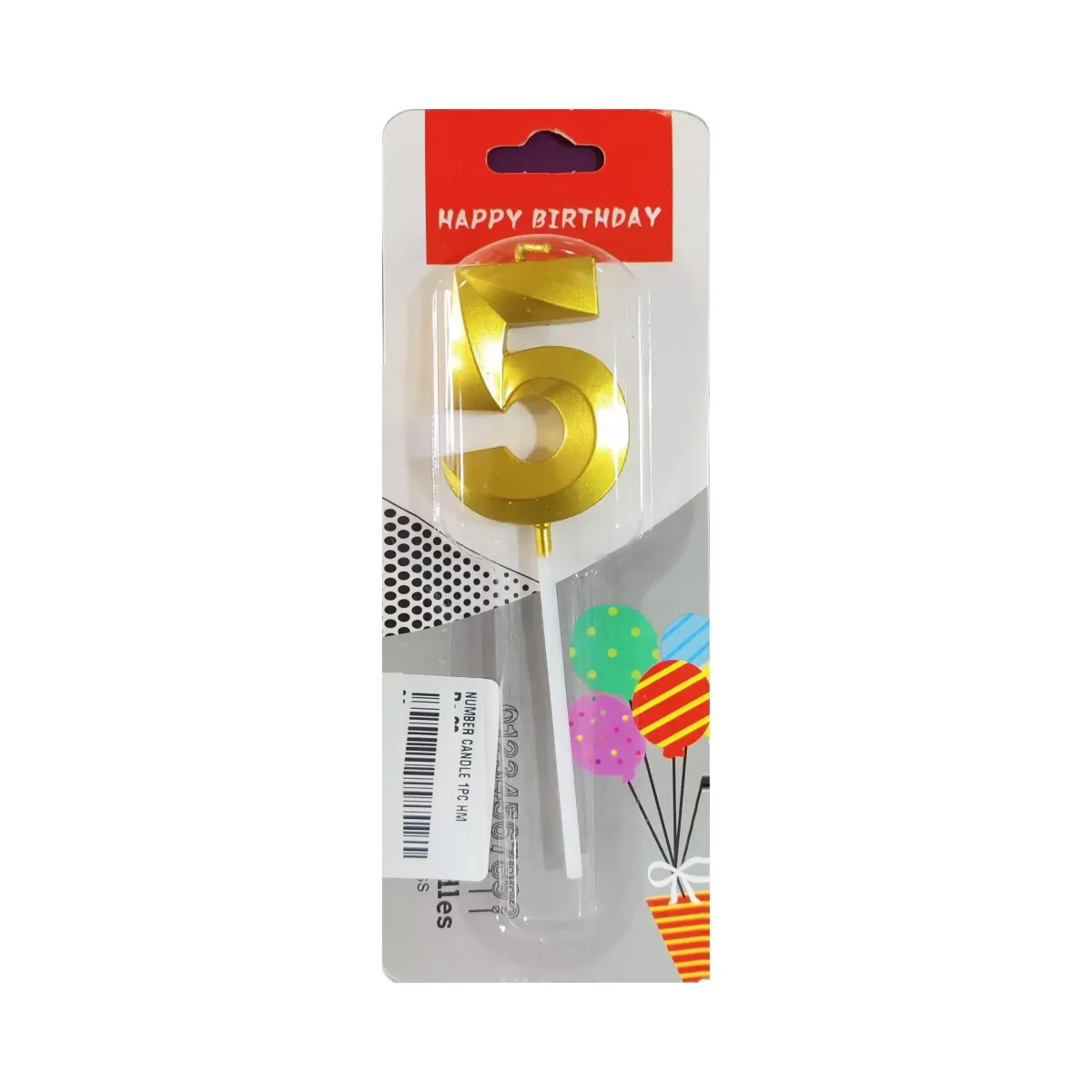 Happy Birthday Numbers Candle Topper 5 - 1