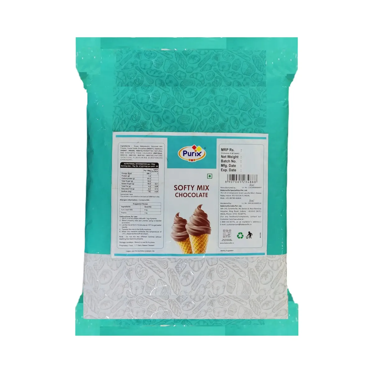 Bakersville Purix Softy Mix Chocolate 1Kg - 1
