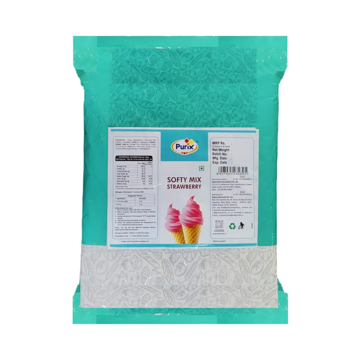 Bakersville Purix Softy Mix Strawberry 1Kg - 1