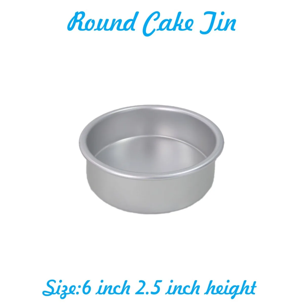 Round Shape Aluminium Cake Mould  6 INCH 2.5 Height - 1