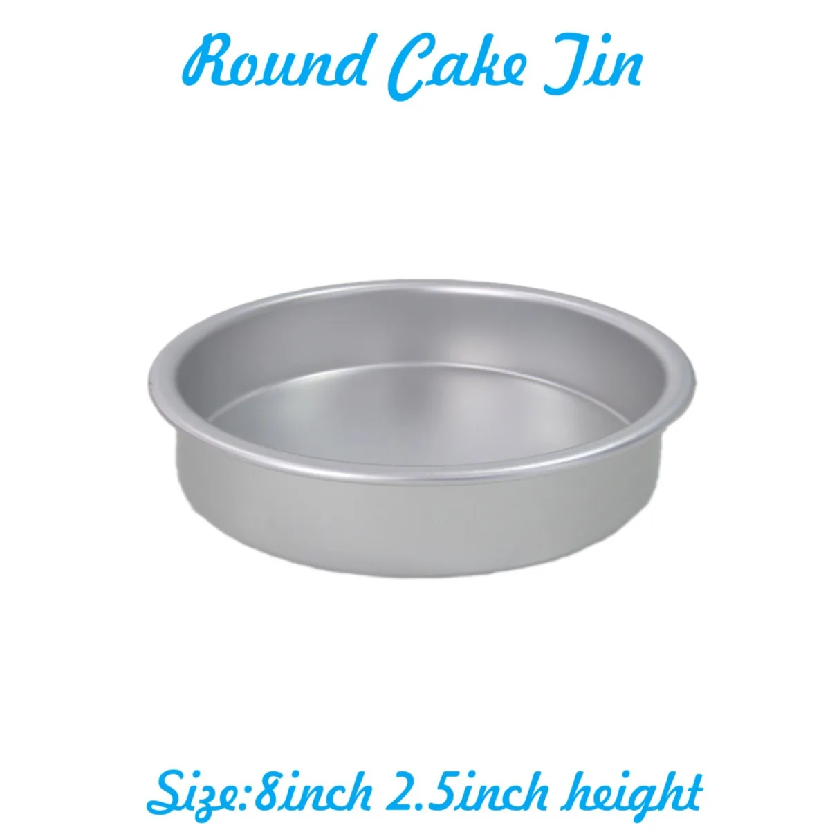 Round Shape Aluminium Cake Mould  8 INCH 2.5 Height - 1