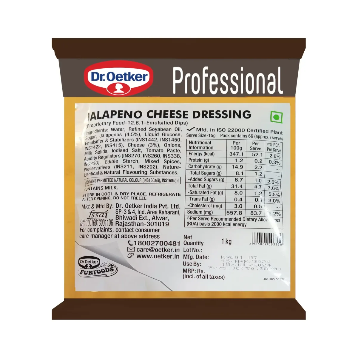 Dr. Oetker Funfood Jalapeno Cheese Dressing 1kg - 1