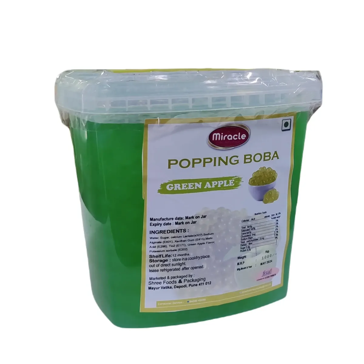 Miracle Popping Boba Green Apple 1kg - 1