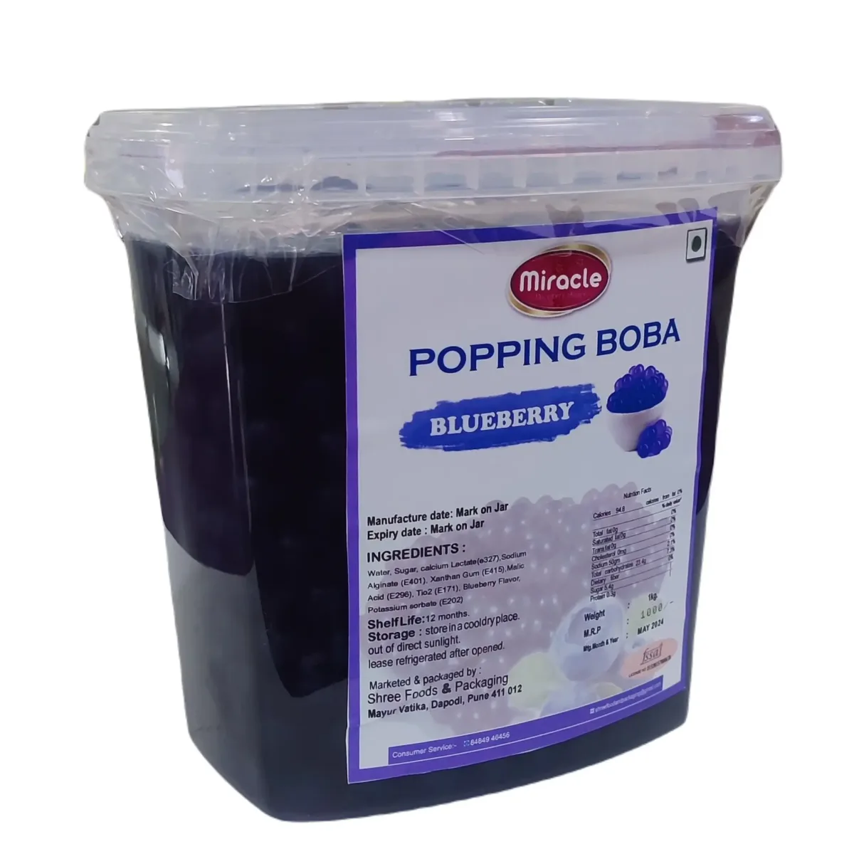 Miracle Popping Boba Blueberry 1kg - 1