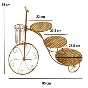 Metal Cycle Cake Stand Gold - 1