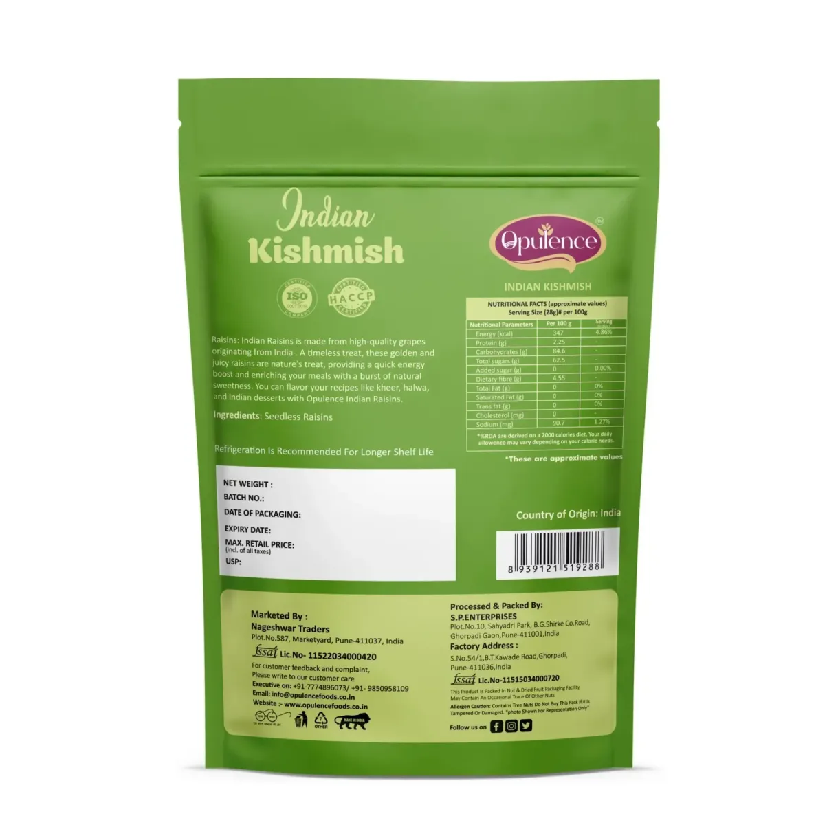 Opulence Indian Kishmish 200gm - 2