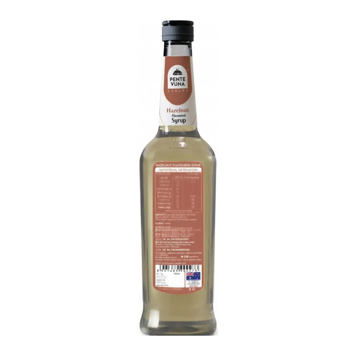 Pente Vuna Hazelnut Flavoured Syrup 700ml - 2